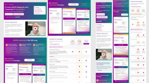 The redesigned ADHD360 pricing and package selection journey