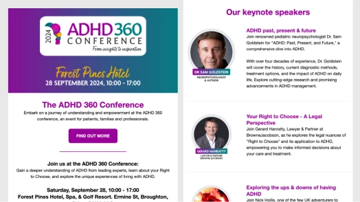 Email promoting the ADHD360 Conference