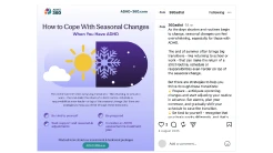 Social post on how to cope with seasonal changes with ADHD