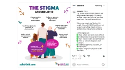 Social post challenging the stigma around ADHD